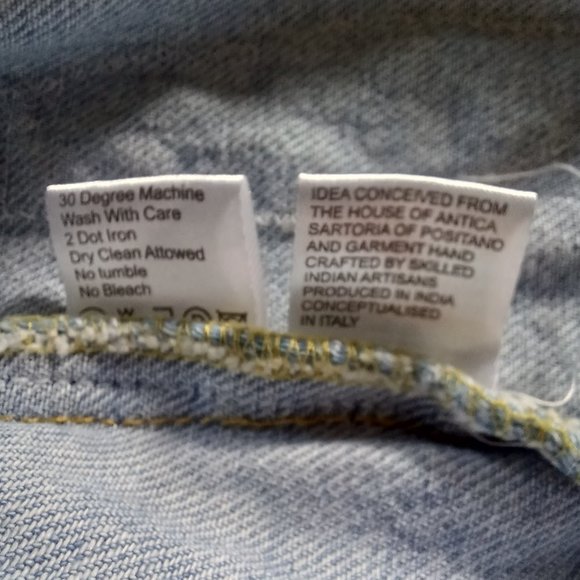 SOLD! - Antica Sartoria by Giacomo Cinque of Positano Italy, Jean Jacket, Size 6 - Picture 11 of 12